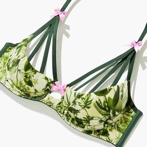 Savage X Fenty green forest print lingerie set - S